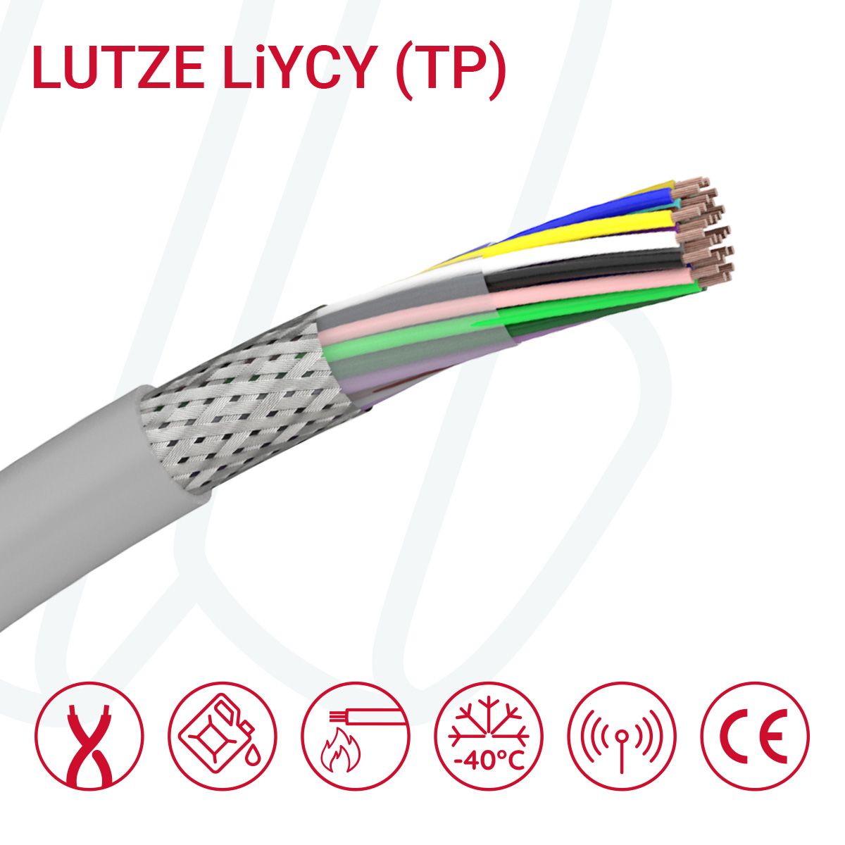 Кабель LUTZE ELECTRONIC LIY(C)Y TP 20X2X0.25 сірий, 40, 0.25