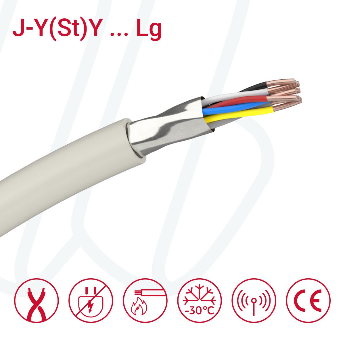 Кабель J-Y(St) Lg 10X2X0.8 Eca сірий, 20, 0.52