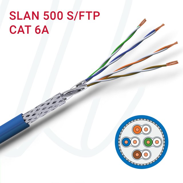 Кабель VOKA-LAN SLAN 500 S/FTP AWG 23/1 FRNC Dca синій RAL 5015, 08, 0.57