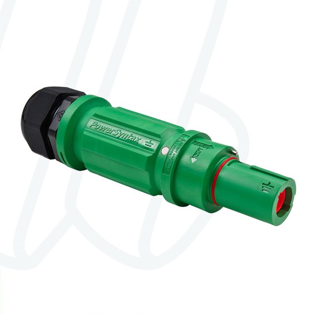Штекер кабельний SPX, 480А, E , 150 мм², ввід М40 Ø19–28мм, зелений | POWER SYNTAX, 480 A