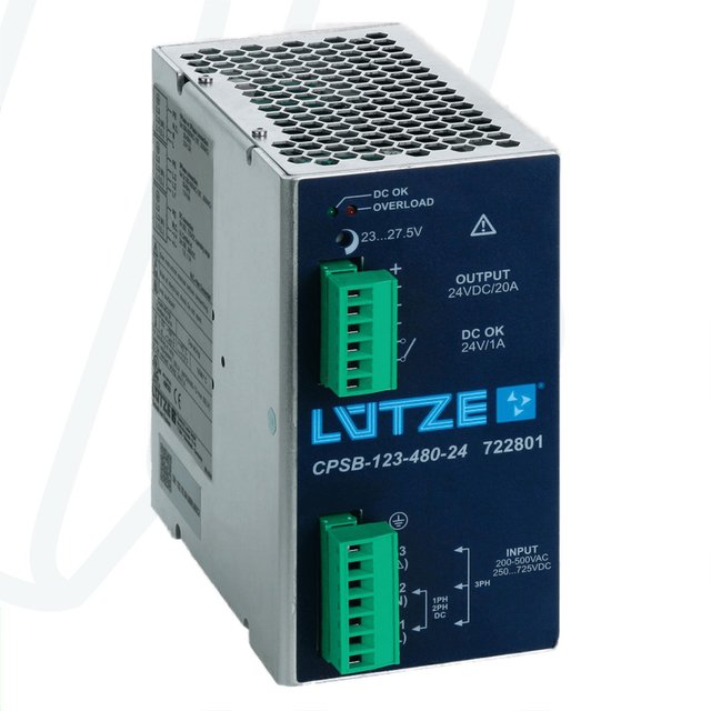 Джерело живлення LUTZE CPSB-123-480-24 Compact Universal 1-2-3 фази, 480 Вт