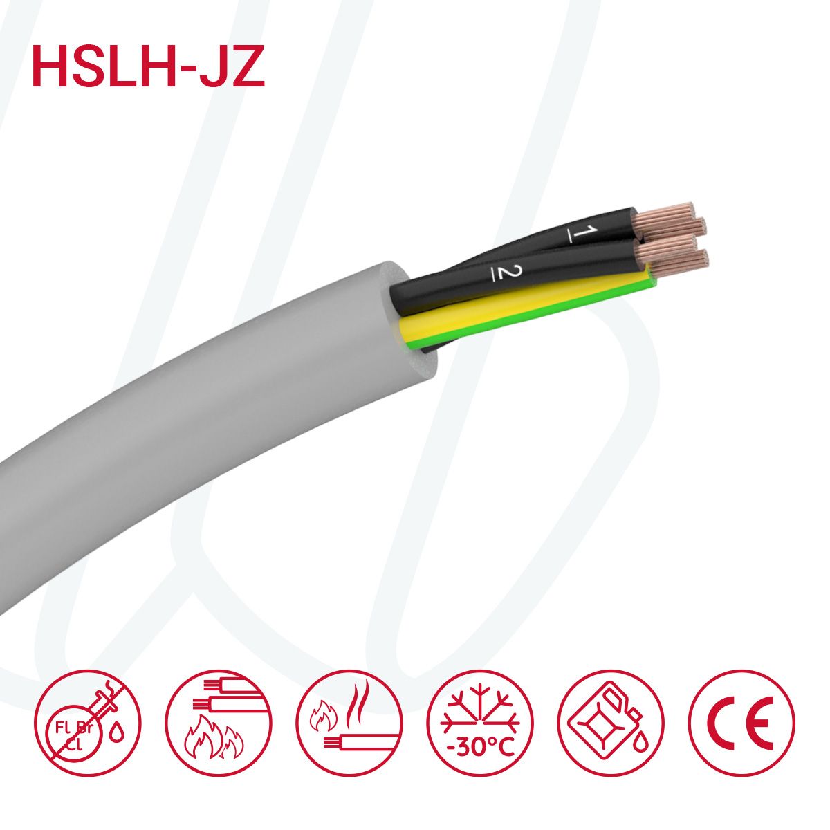 Кабель HSLH-JZ 05X0.75 сірий, 05, 0.75