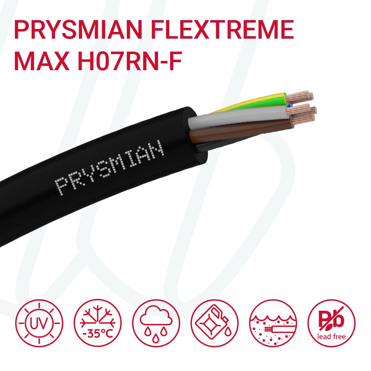 Кабель PRYSMIAN H07RN-F FLEXTREME MAX 03G4 чорний, 03, 4