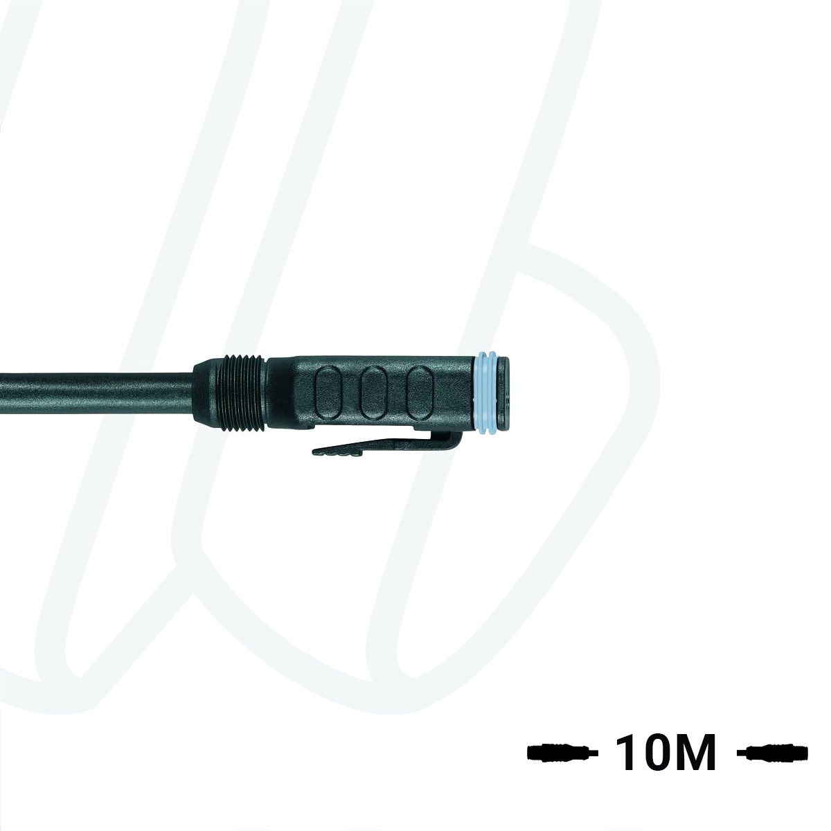 Кабель MA-ET06-2SG-10/S370 ET, гніздо пряме, 2п, корпус захвату з різьбленням, PUR, 10м, чорний | ESCHA