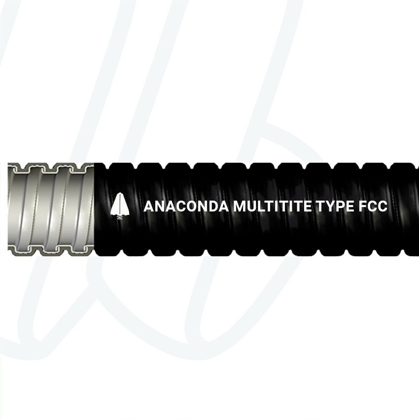 Металевий гофрорукав з покриттям з ПВХ ANACONDA MULTITITE FCC 50 Ø48.4/56 мм чорний (упак. 10м)