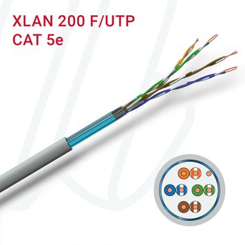 Кабель VOKA-LAN XLAN 200 F/UTP 04X2XAWG24/1 FRNC сірий RAL 7035, 08, 0.25