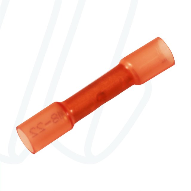 KA1535SKW Прохідний з'єднувач з термоусадочною втулкою з плавким клеєм 0,5-1,5 мм² / червоний
