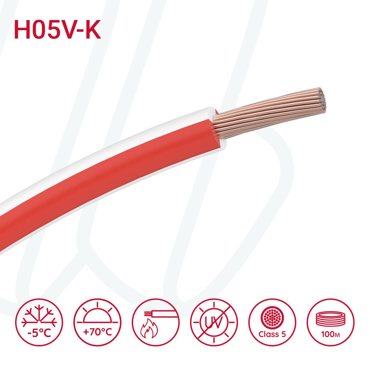 Провід монтажний гнучкий X07V-K 1.5 мм² червоний / білий, 01, 1.5