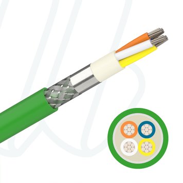 Кабель Profinet C FC PUR 2YH(St)C11Y 02X2XAWG22/7 UL зелений RAL 6018, 04, 0.34