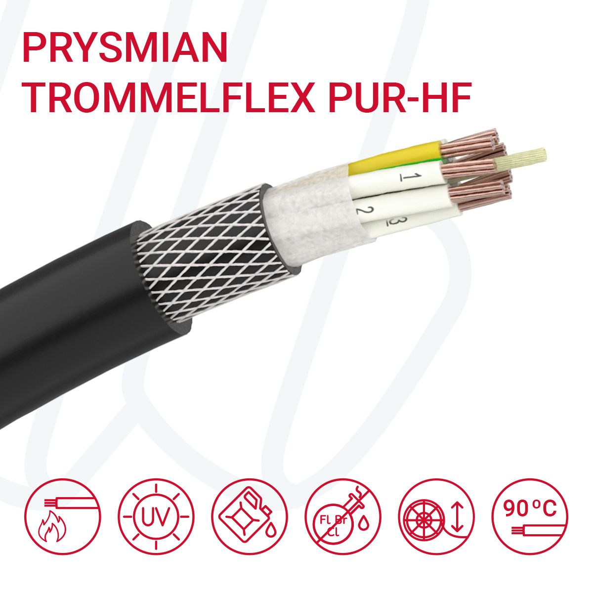 Кабель PRYSMIAN Trommelflex® PUR-HF 24G2.5 0.6/1кВ чорний, 24, 2.5