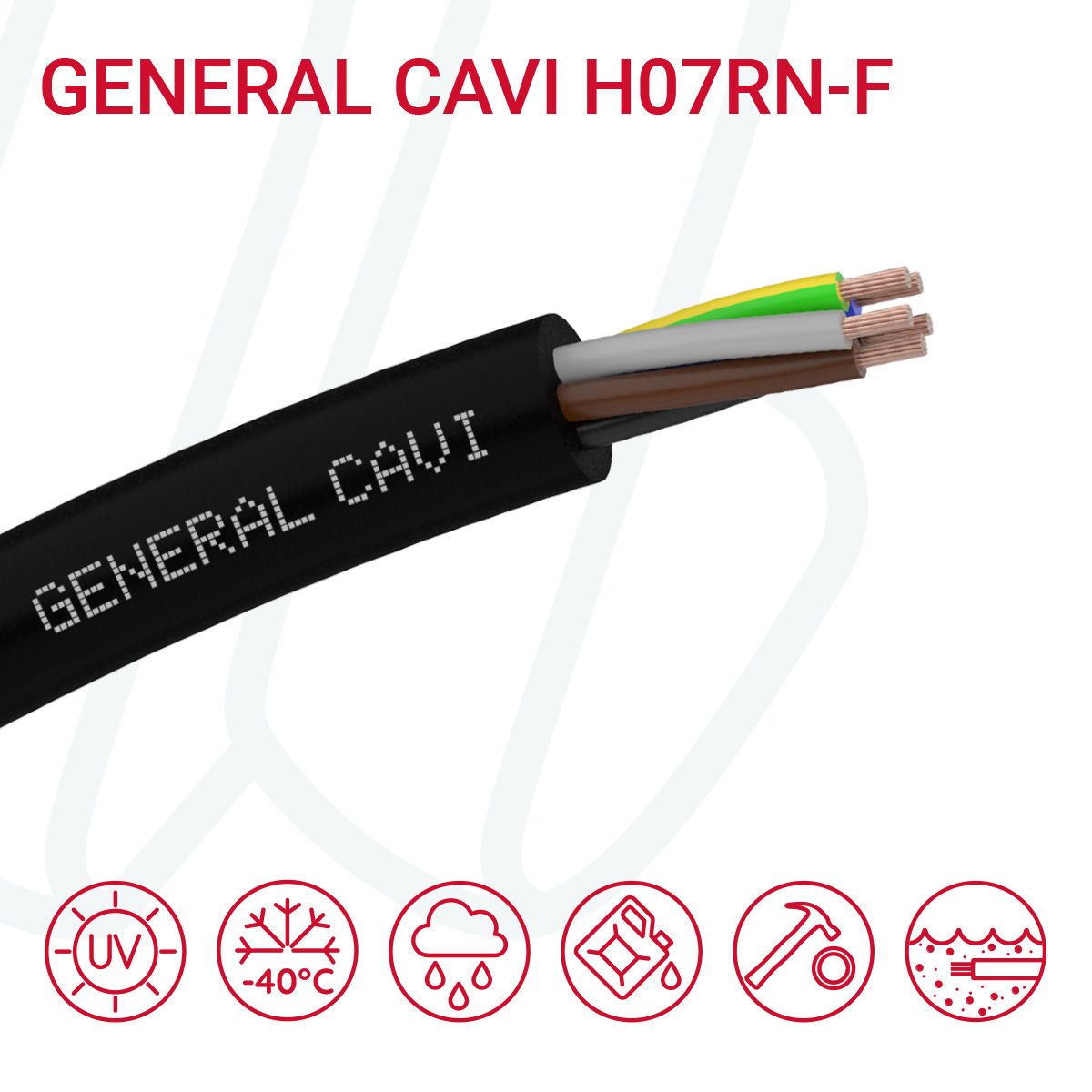 Кабель GENERAL CAVI H07RN-F 05G1.5 чорний, 05, 1.5