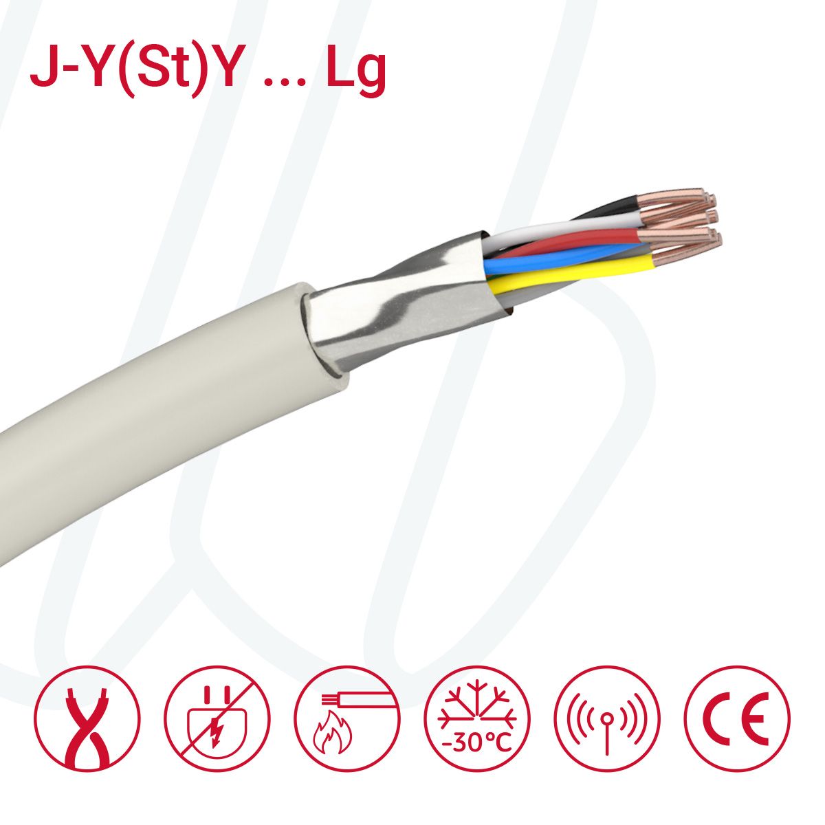 Кабель J-Y(St)Y…LG 04X2X0.8 (0.52мм²) сірий, 08, 0.52