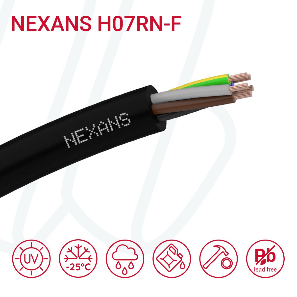 Кабель NEXANS H07RN-F 04G25 чорний, 04, 25