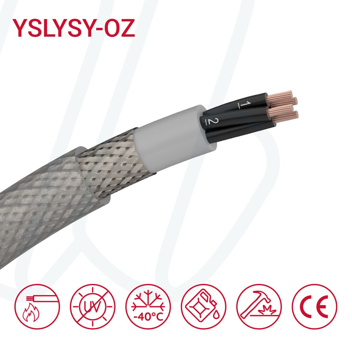 Кабель YSLYSY-OZ 02X2.5 прозора оболонка, 02, 2.5