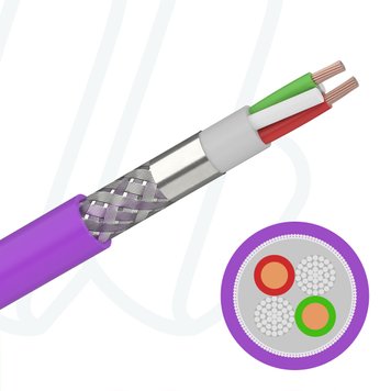 Кабель FABER BUS L2 FIP DP FMS FC PUR EFK 01X2XAWG24/19 UL/CSA фіолетовий, 02, 0.21