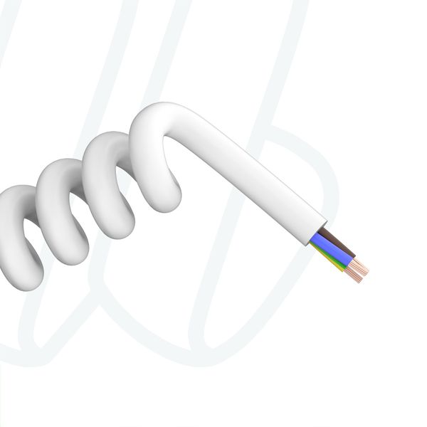 Кабель спіральний H05VV-F 3G2.5 мм2 ПВХ білий 1,885m → 7,5m, 03, 2.5