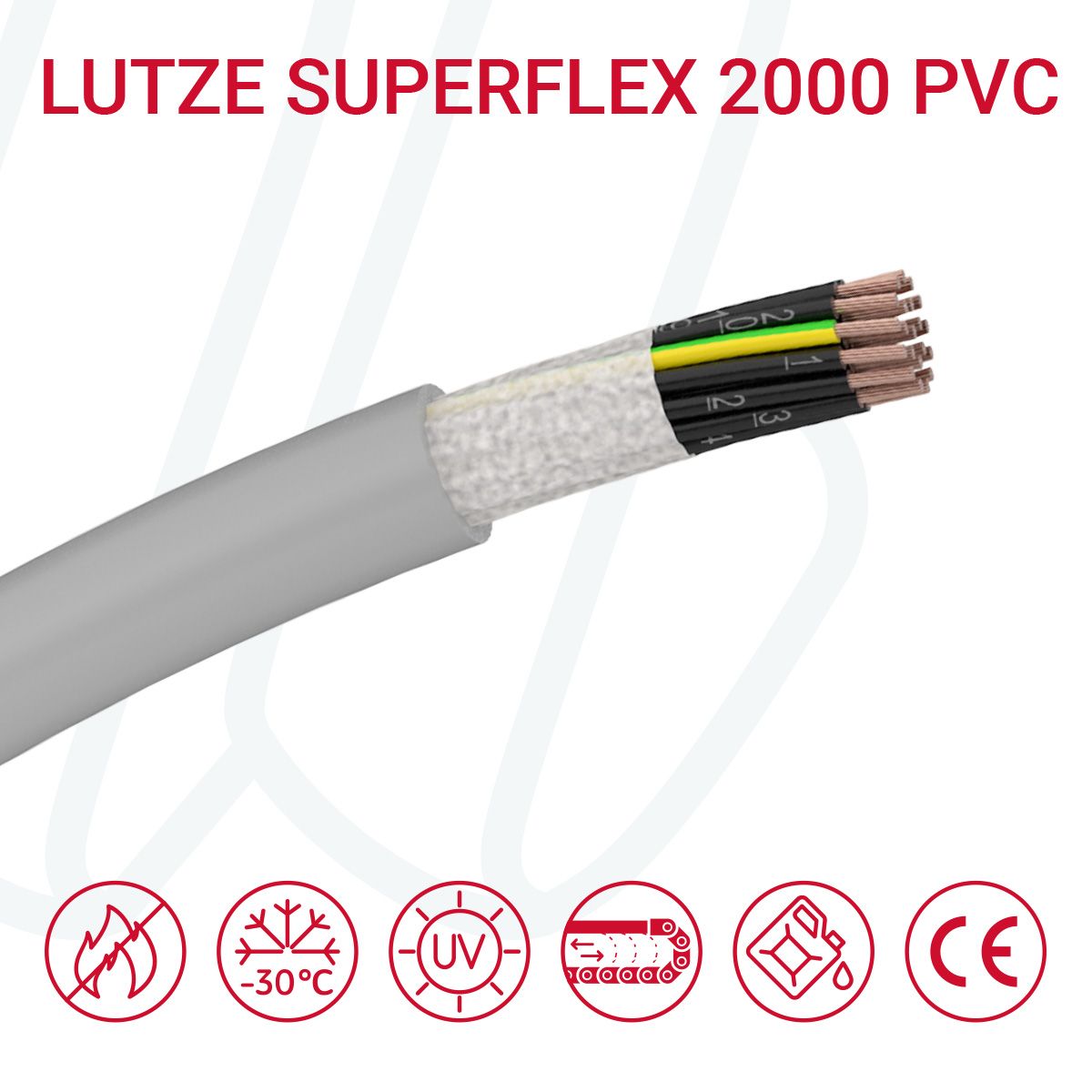 Кабель LUTZE SUPERFLEX 2000 PVC 25G0.75 сірий, 25, 0.75