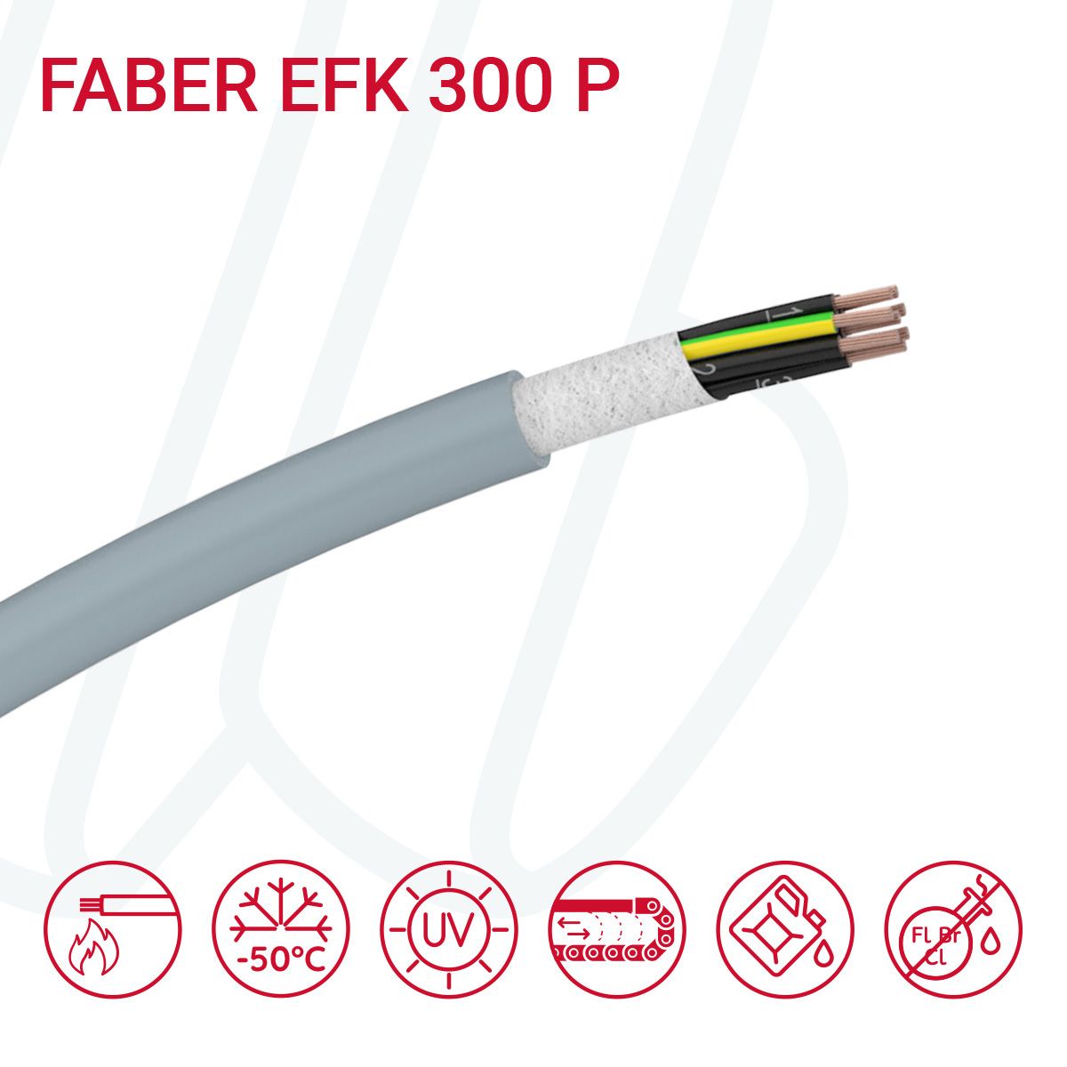 Кабель FABER EFK 300 P 12G1.5 GY, 12, 1.5
