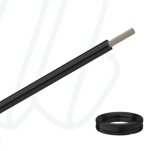 Провід термостійкий PTFE 0.6 мм² (19/0.20 мм) 600 В чорний, 01, 0.6