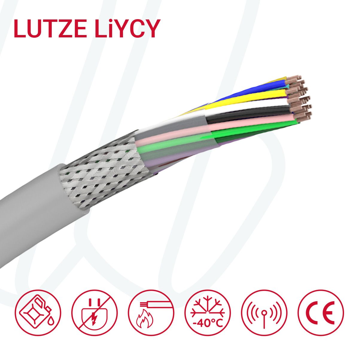 Кабель LUTZE ELECTRONIC LiY(C)Y 16X0.5 cUL сірий, 16, 0.5