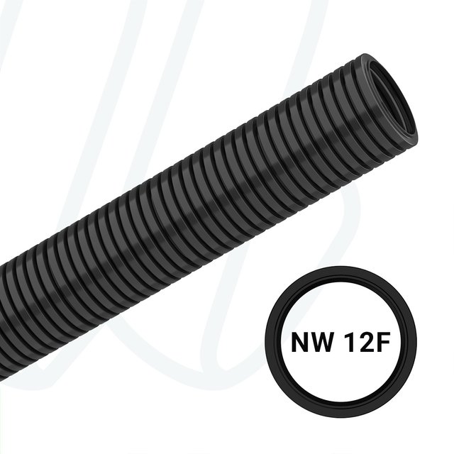 Захисна гофротруба PARN NW12 з поліаміду, чорна (упак. 50м)