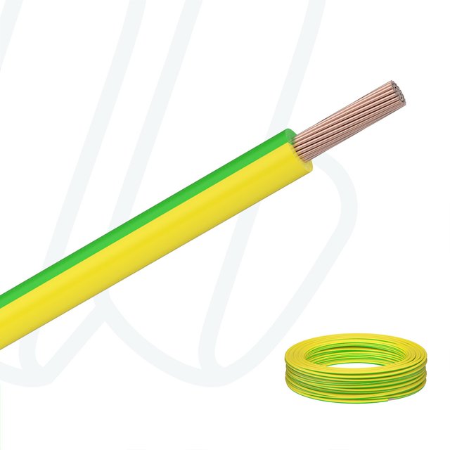 Провід монтажний гнучкий H07V-K 1.5 мм² жовто-зелений, 01, 1.5
