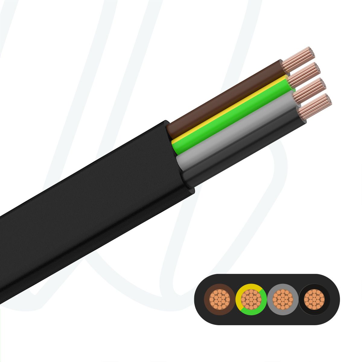 Кабель плаский NGFLGOEU 05G10 0.6/1кВ чорний, 05, 10