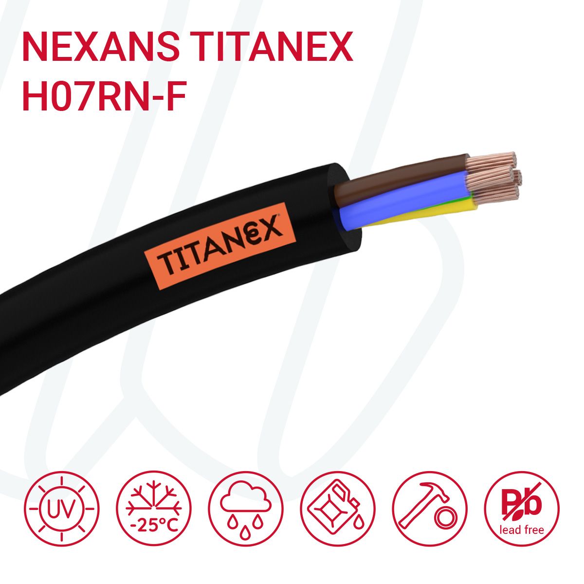 Кабель NEXANS TITANEX H07RN-F 05G50 чорний, 05, 50