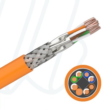 Кабель FABER DATALINE 1000 STP 04X2XAWG23 PIMF FRNC помаранчевий (упак.100м), 08, 0.25